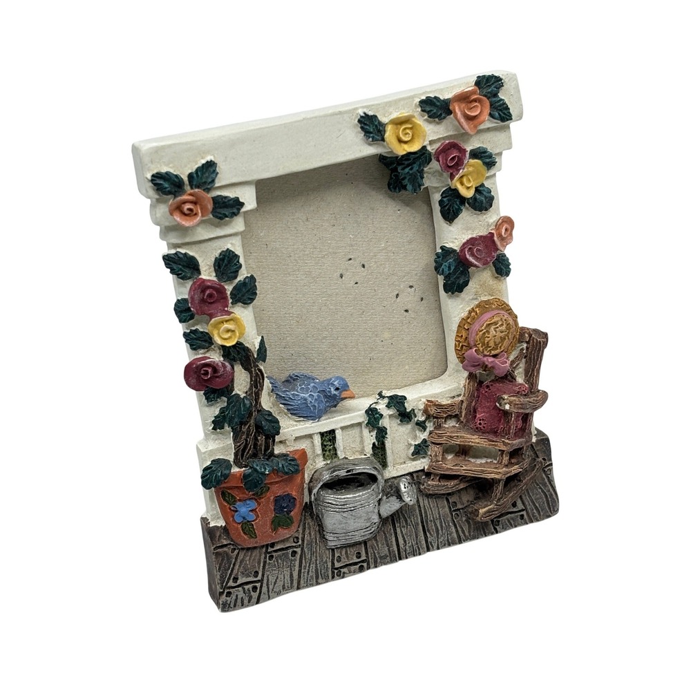 Vintage 1993 Figi Graphics Back Porch Resin 2x3 Picture Frame 3D Rose Garden‎